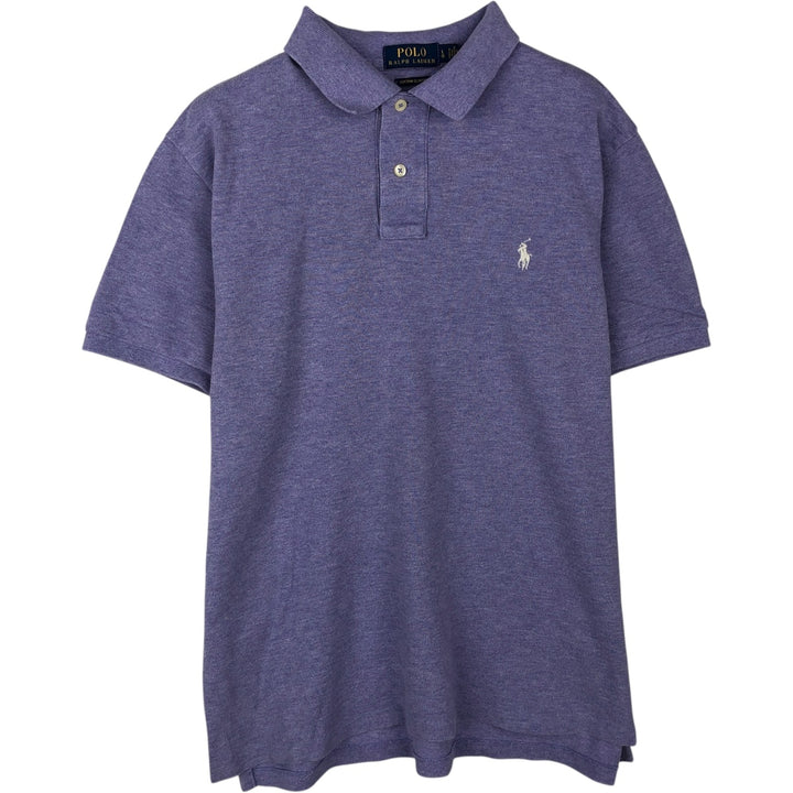 Ralph Lauren POLO RALPH LAUREN CUSTOM SLIM FIT short sleeve polo shirt, men's size L cotton purple type Vintage Second Hand