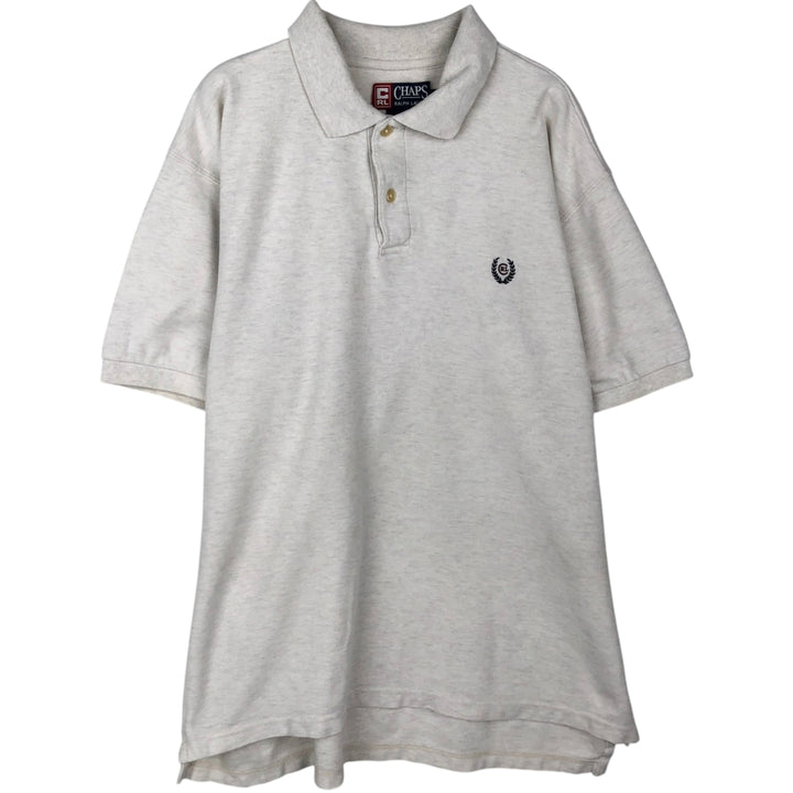 Ralph Lauren CHAPS short sleeve polo shirt, men's size L cotton unbleached Vintage Second Hand