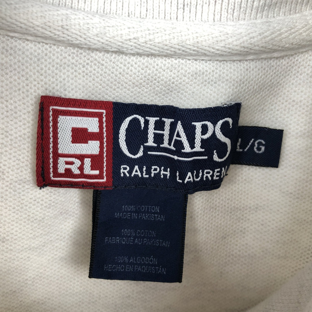 Ralph Lauren CHAPS short sleeve polo shirt, men's size L cotton unbleached Vintage Second Hand