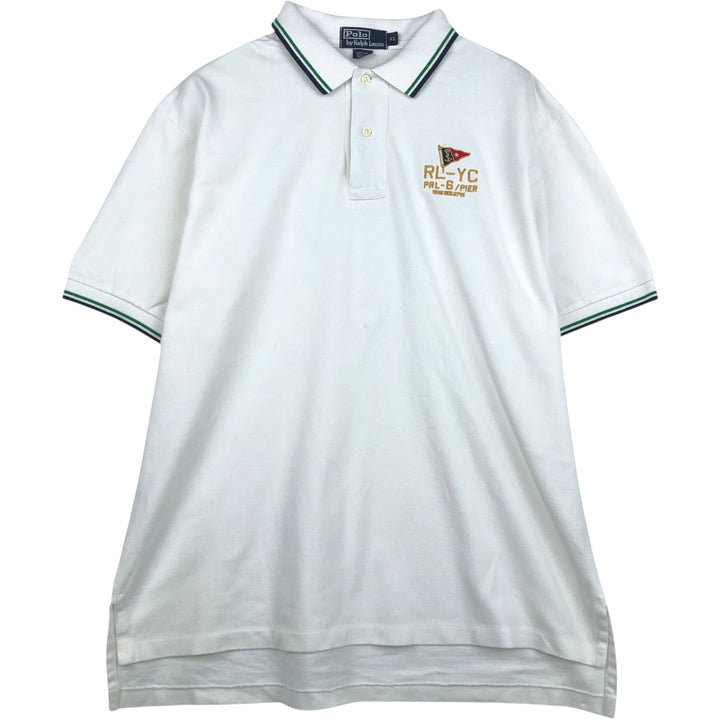 Ralph Lauren POLO by Ralph Lauren short sleeve polo shirt, men's XL size cotton white type Vintage Second Hand