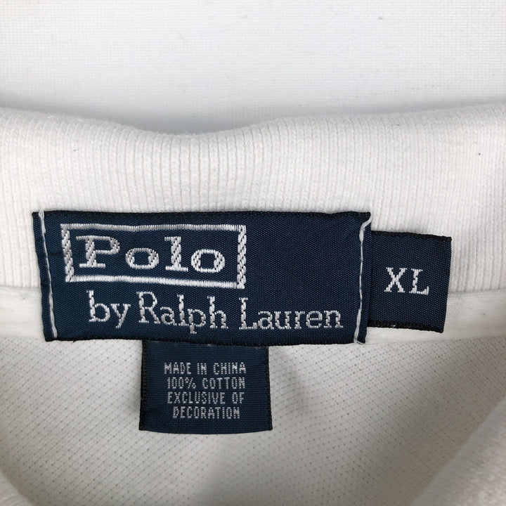 Ralph Lauren POLO by Ralph Lauren short sleeve polo shirt, men's XL size cotton white type Vintage Second Hand