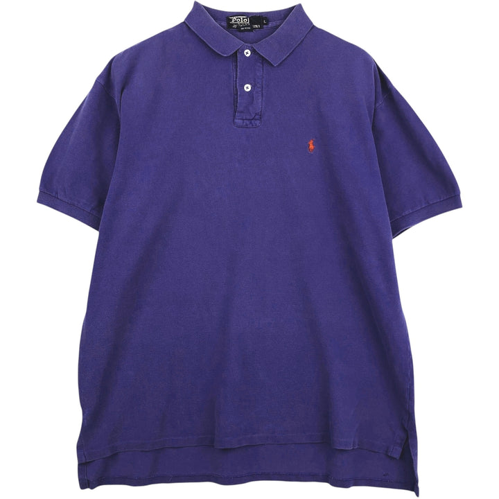 Ralph Lauren POLO by Ralph Lauren short-sleeved polo shirt, Made in USA, Men's size L cotton Purple type blue-purple Vintage Second Hand