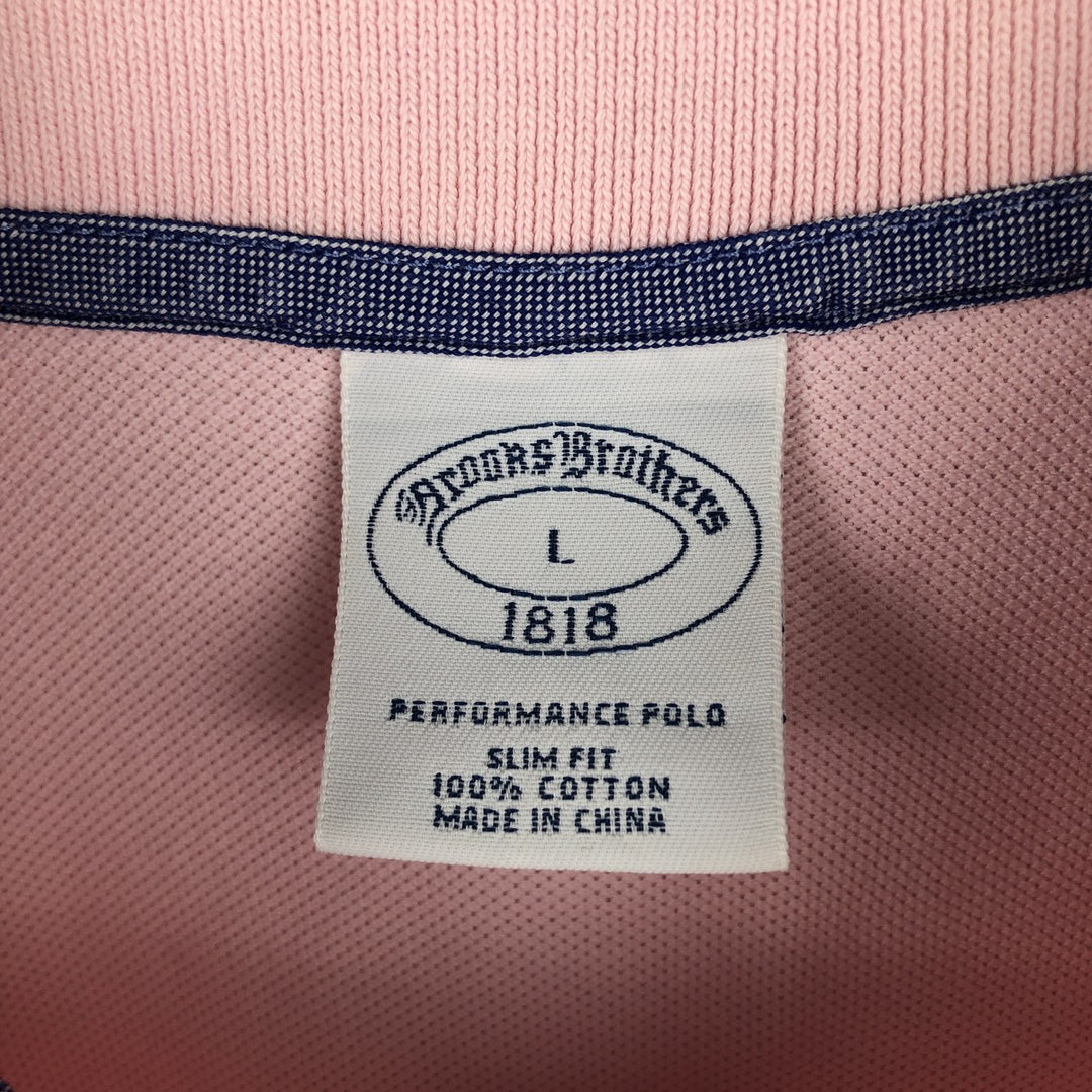 Brooks Brothers 1818 Short-Sleeve Polo Shirt, Men's Size L (approx.) cotton pink type Vintage Second Hand
