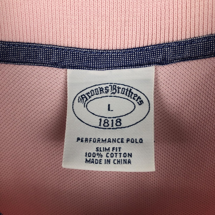 Brooks Brothers 1818 Short-Sleeve Polo Shirt, Men's Size L (approx.) cotton pink type Vintage Second Hand