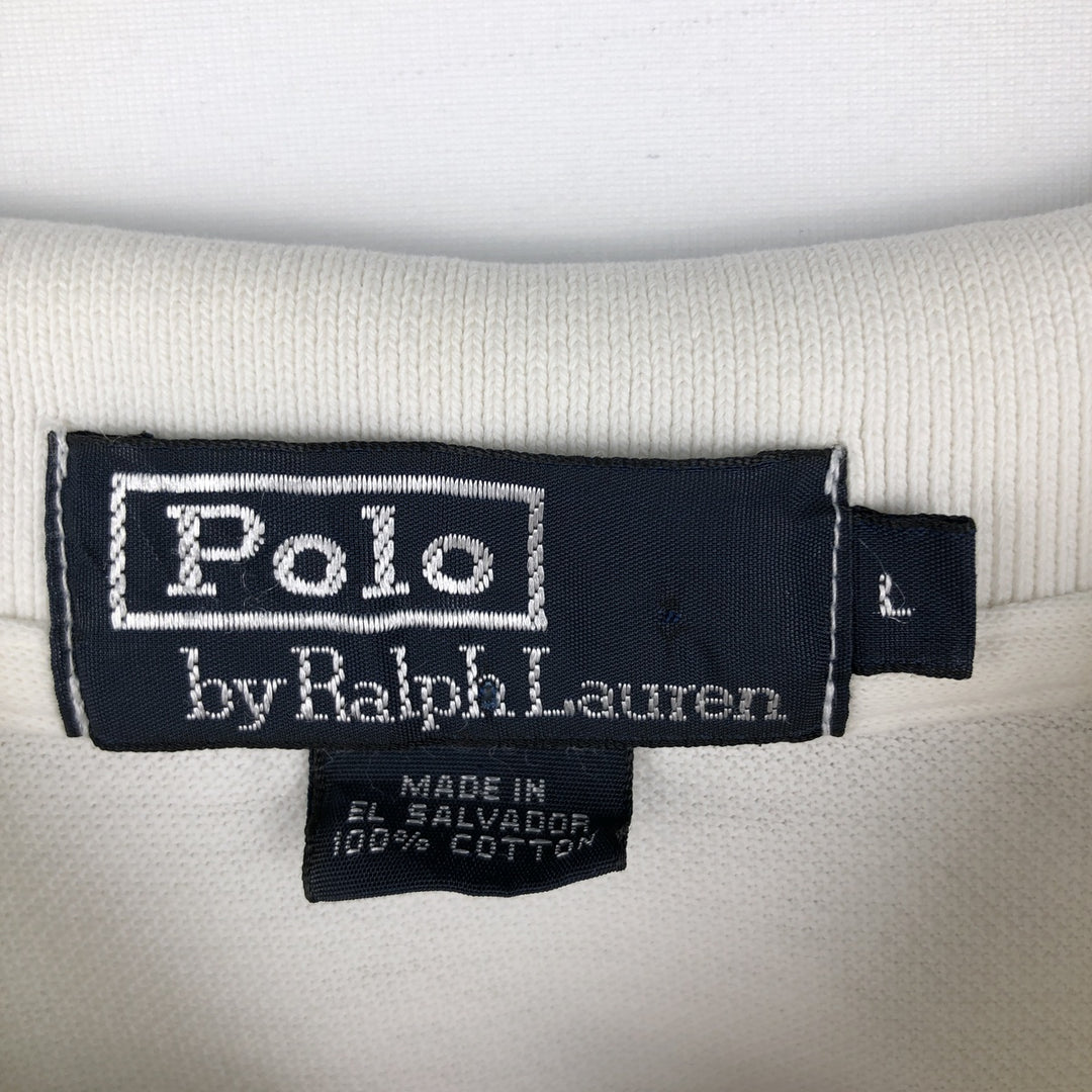 Ralph Lauren POLO by Ralph Lauren short sleeve polo shirt, men's size L cotton white type Vintage Second Hand