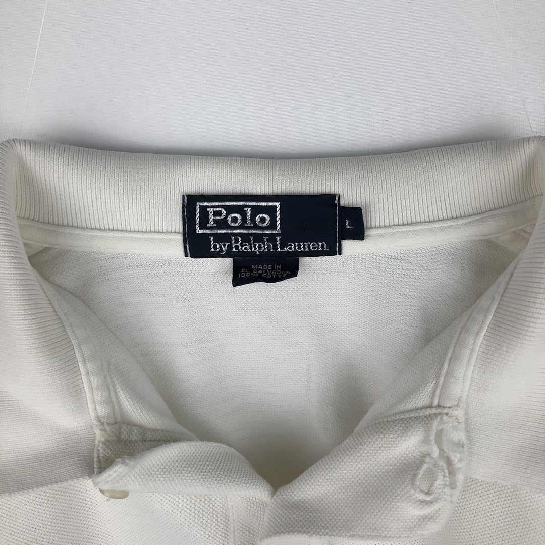 Ralph Lauren POLO by Ralph Lauren short sleeve polo shirt, men's size L cotton white type Vintage Second Hand