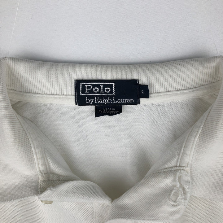 Ralph Lauren POLO by Ralph Lauren short sleeve polo shirt, men's size L cotton white type Vintage Second Hand