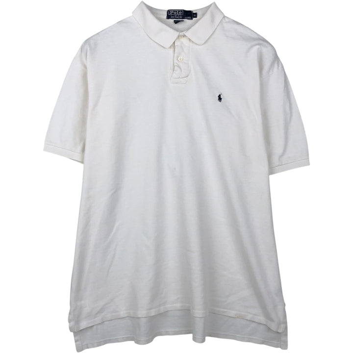 Ralph Lauren POLO by Ralph Lauren short-sleeved polo shirt, Made in USA, Men's XL cotton white type Vintage Second Hand