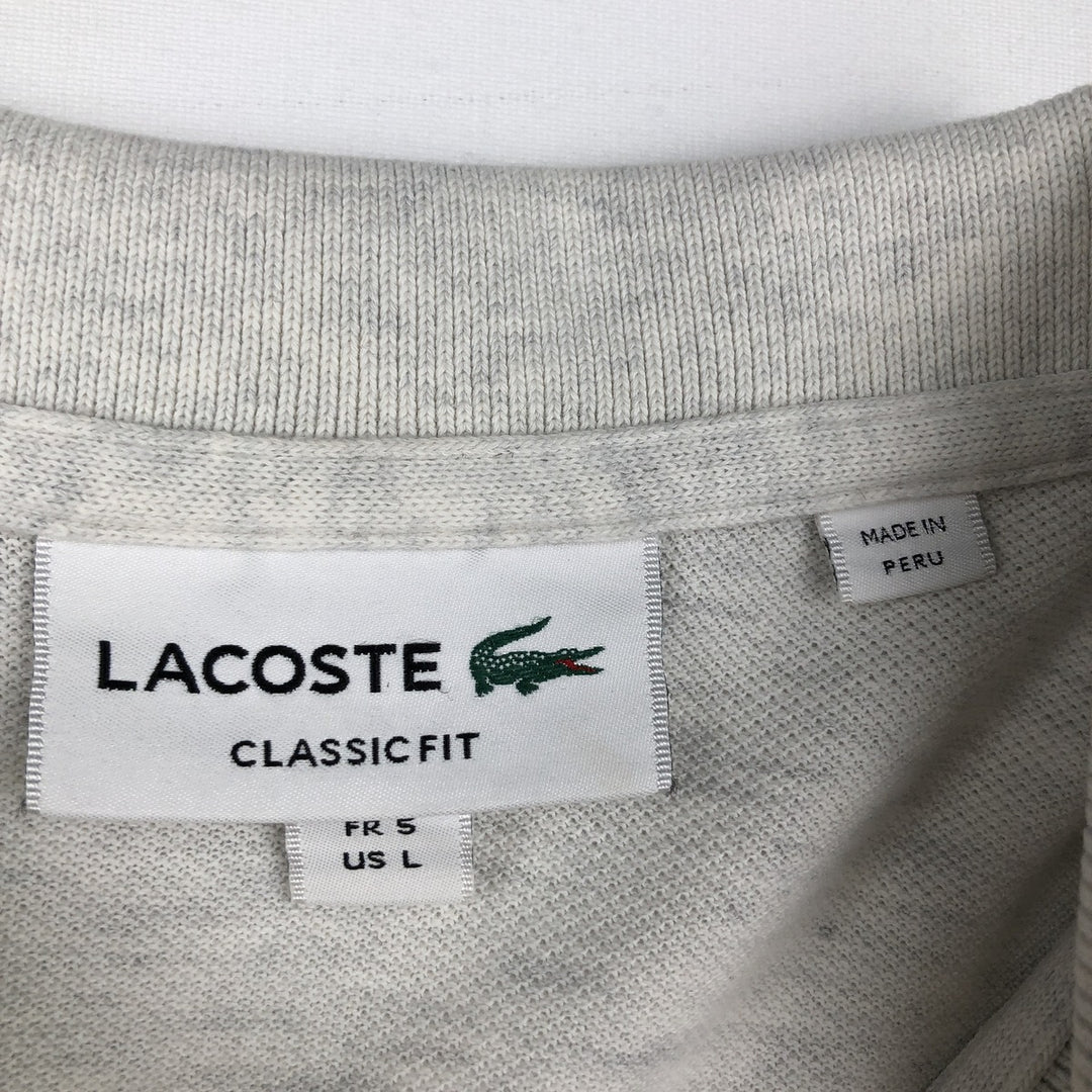 Lacoste Classic Fit short sleeve polo shirt size 5, men's size L cotton white type Vintage Second Hand