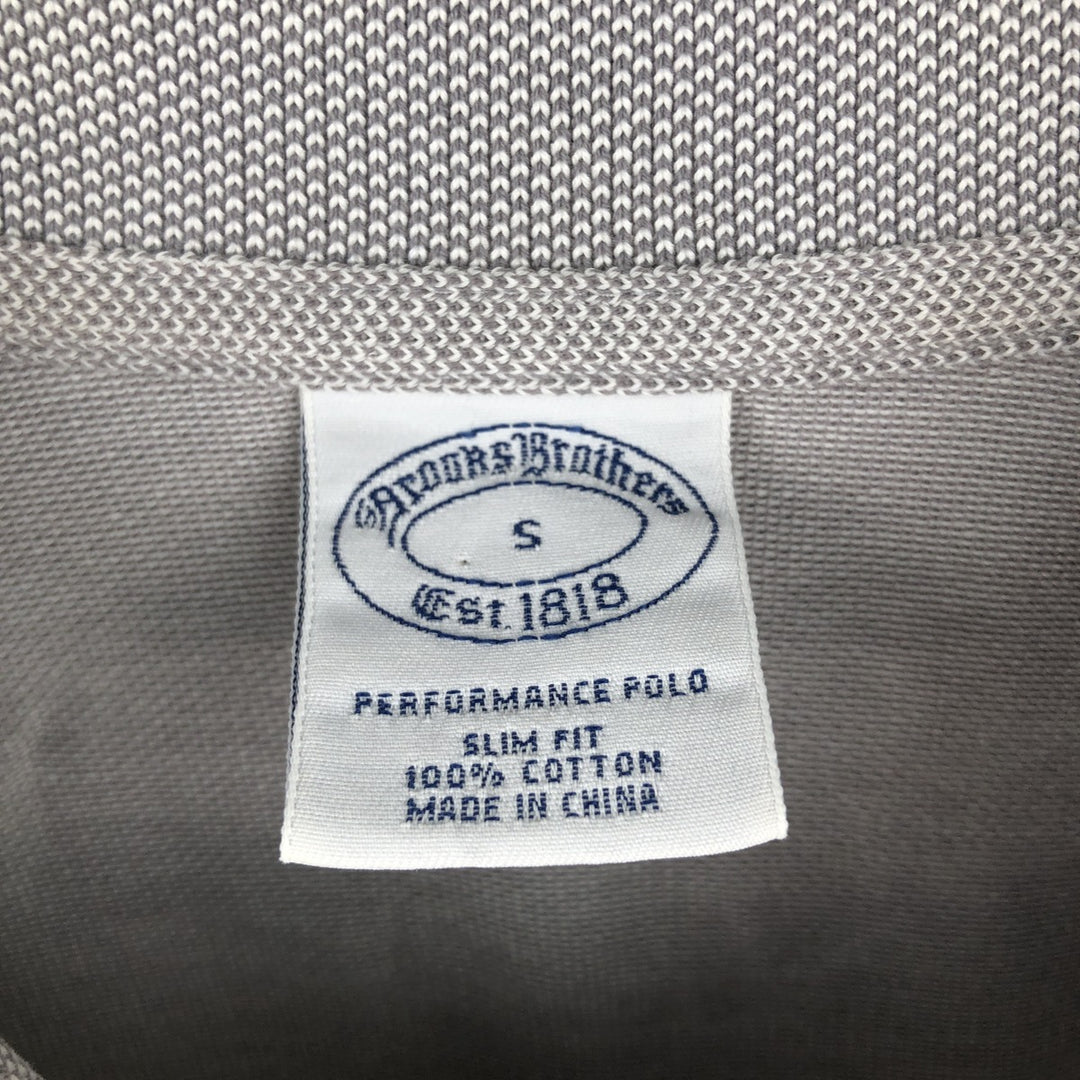 Brooks Brothers Est.1818 Slim Fit Short-Sleeve Polo Shirt (Men's Size S) cotton gray type Vintage Second Hand