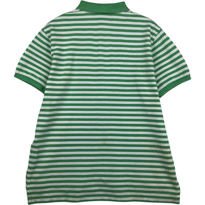 Ralph Lauren POLO by Ralph Lauren CUSTOM FIT short sleeve striped polo shirt men's XL size cotton green type Vintage Second Hand