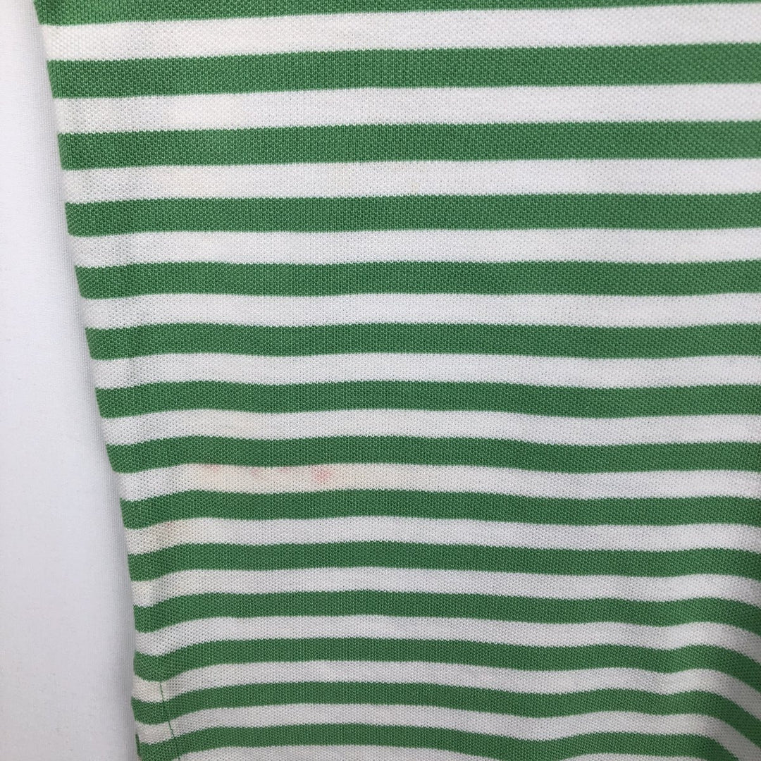 Ralph Lauren POLO by Ralph Lauren CUSTOM FIT short sleeve striped polo shirt men's XL size cotton green type Vintage Second Hand