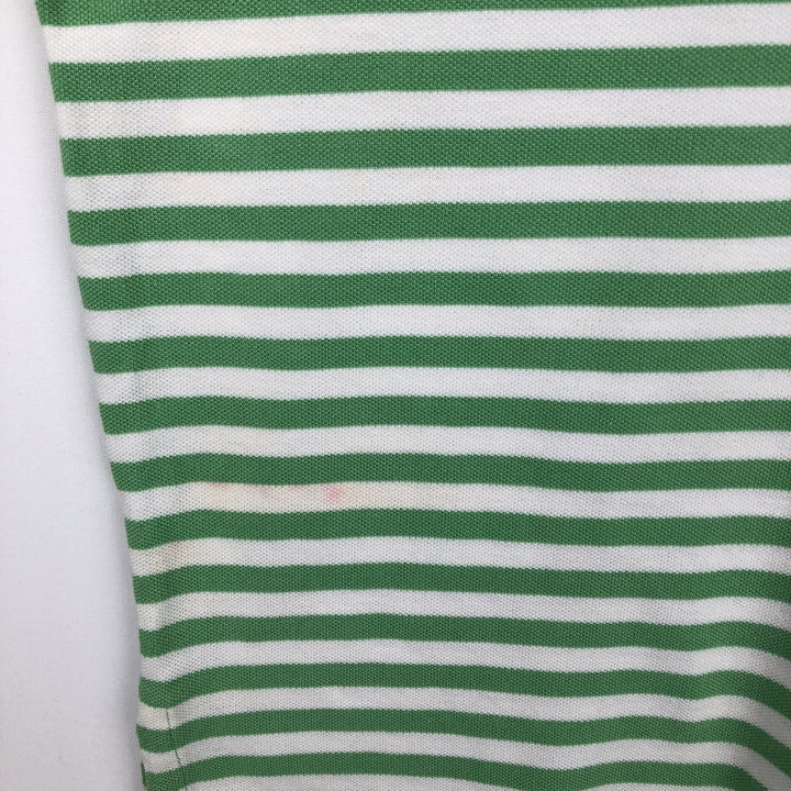 Ralph Lauren POLO by Ralph Lauren CUSTOM FIT short sleeve striped polo shirt men's XL size cotton green type Vintage Second Hand