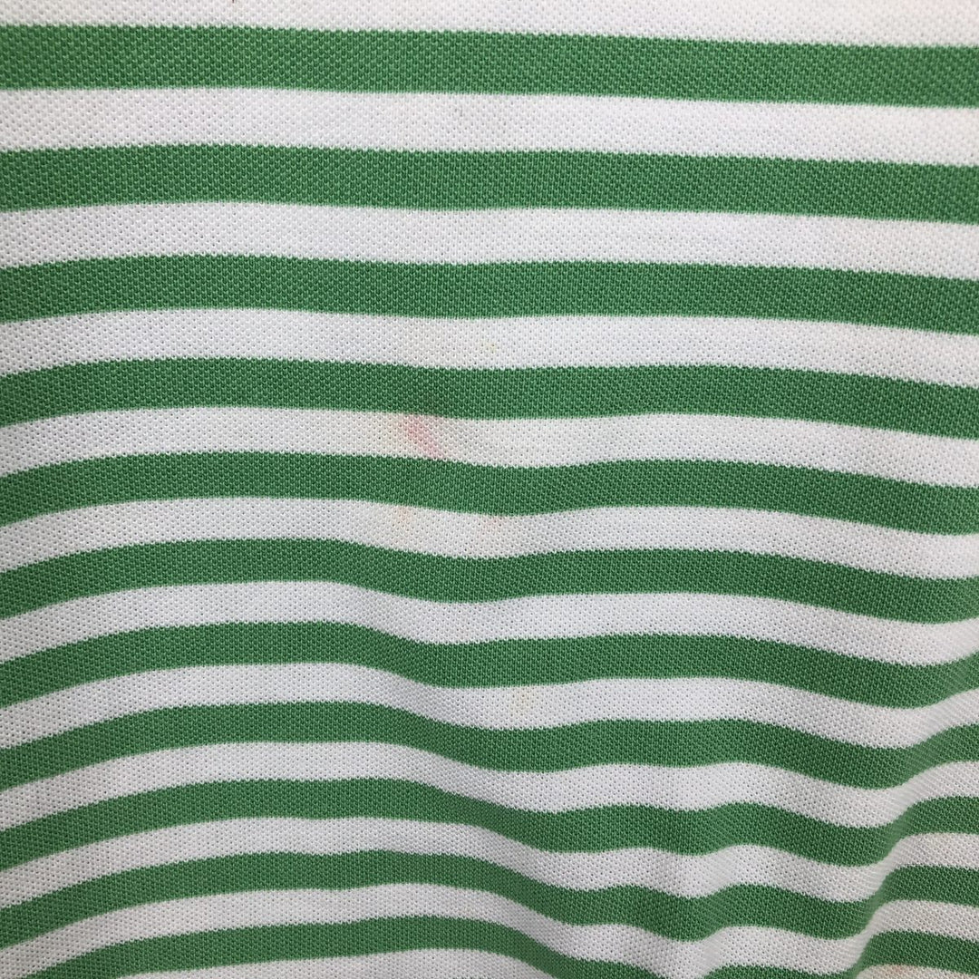 Ralph Lauren POLO by Ralph Lauren CUSTOM FIT short sleeve striped polo shirt men's XL size cotton green type Vintage Second Hand
