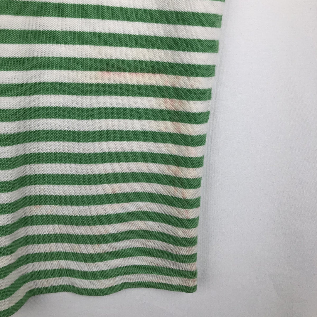 Ralph Lauren POLO by Ralph Lauren CUSTOM FIT short sleeve striped polo shirt men's XL size cotton green type Vintage Second Hand