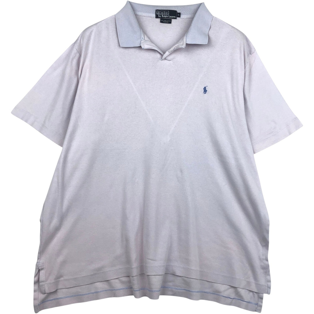 Ralph Lauren POLO by Ralph Lauren Skipper Short-Sleeve Polo Shirt, Men's Size XL (approx.) Pima Cotton purple type Vintage Second Hand