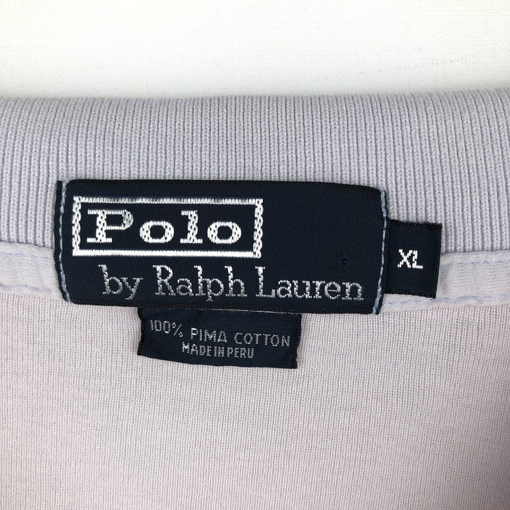 Ralph Lauren POLO by Ralph Lauren Skipper Short-Sleeve Polo Shirt, Men's Size XL (approx.) Pima Cotton purple type Vintage Second Hand