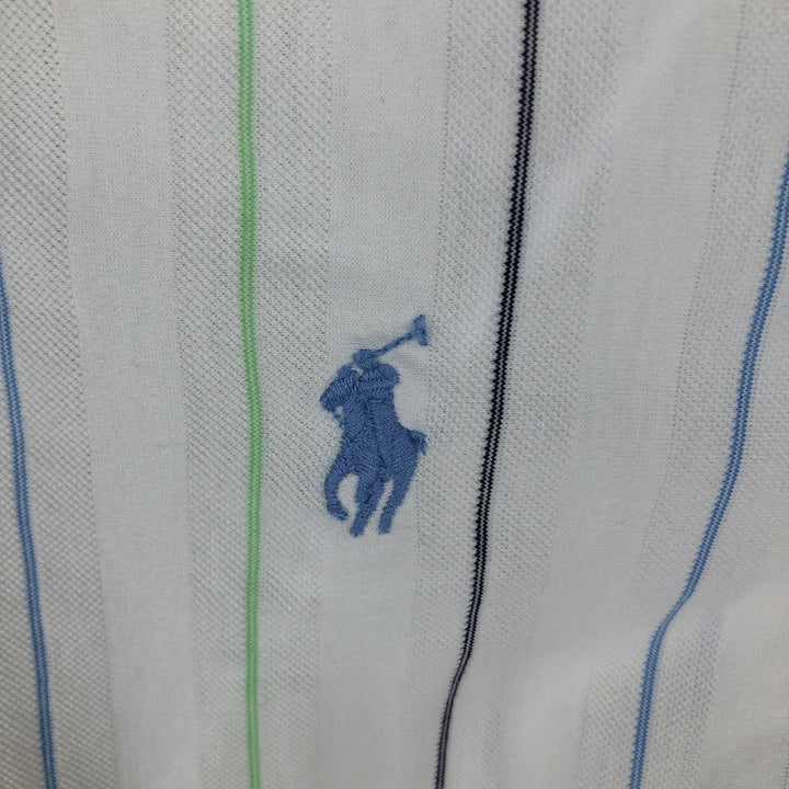 Ralph Lauren POLO by Ralph Lauren short sleeve striped polo shirt, men's size L Pima Cotton white type Vintage Second Hand