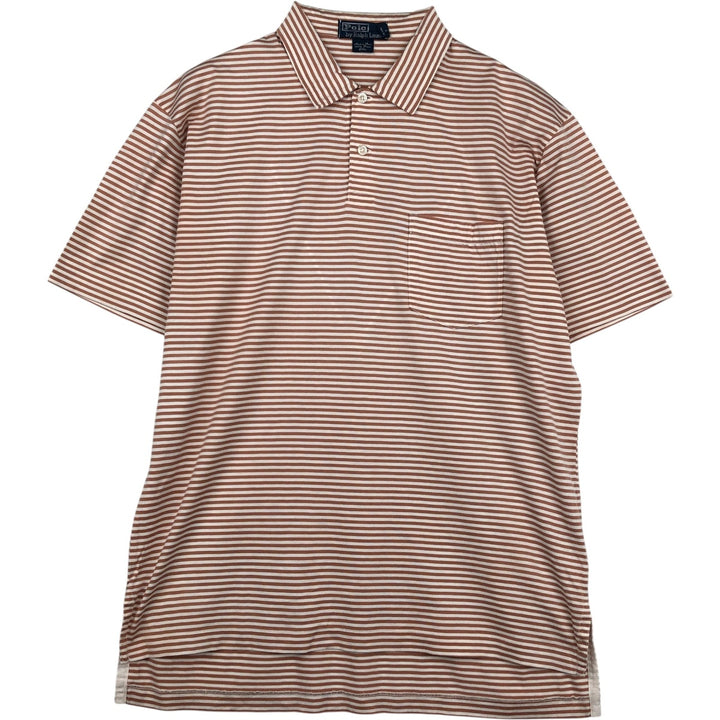 Ralph Lauren POLO by Ralph Lauren short sleeve striped polo shirt, men's size M Pima Cotton brown type Vintage Second Hand
