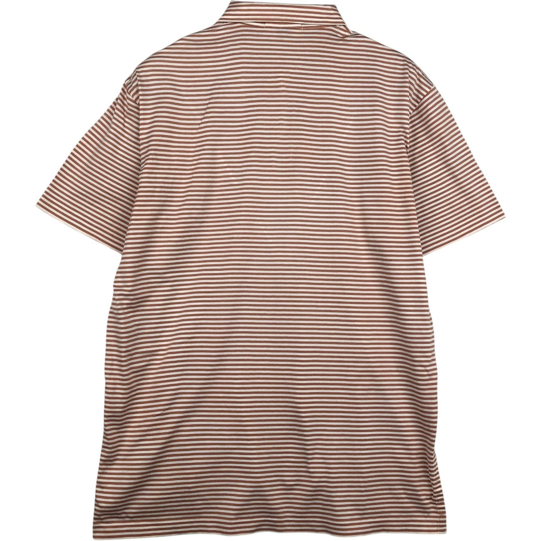 Ralph Lauren POLO by Ralph Lauren short sleeve striped polo shirt, men's size M Pima Cotton brown type Vintage Second Hand