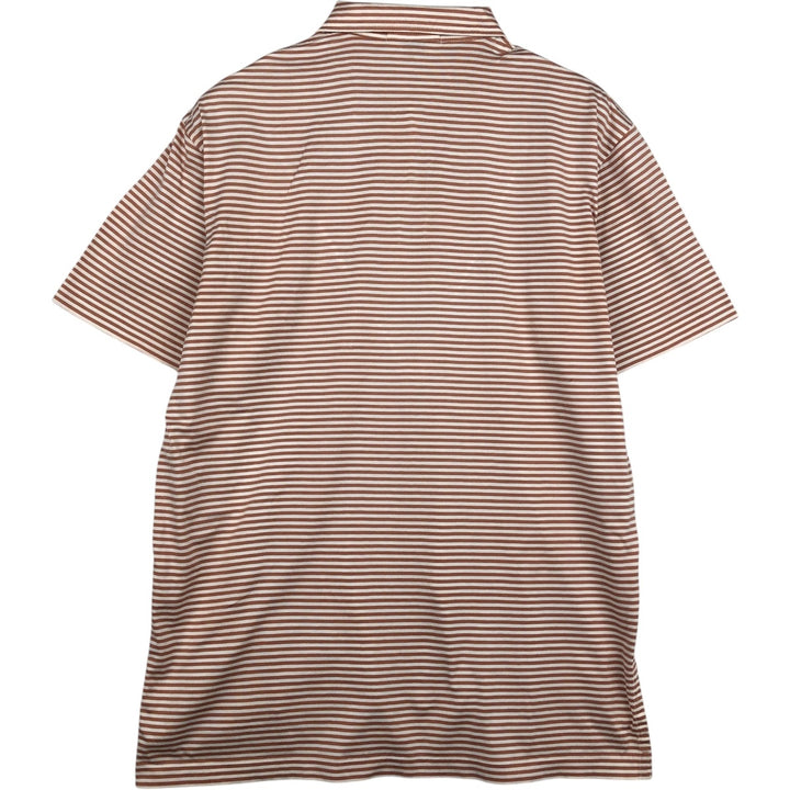 Ralph Lauren POLO by Ralph Lauren short sleeve striped polo shirt, men's size M Pima Cotton brown type Vintage Second Hand