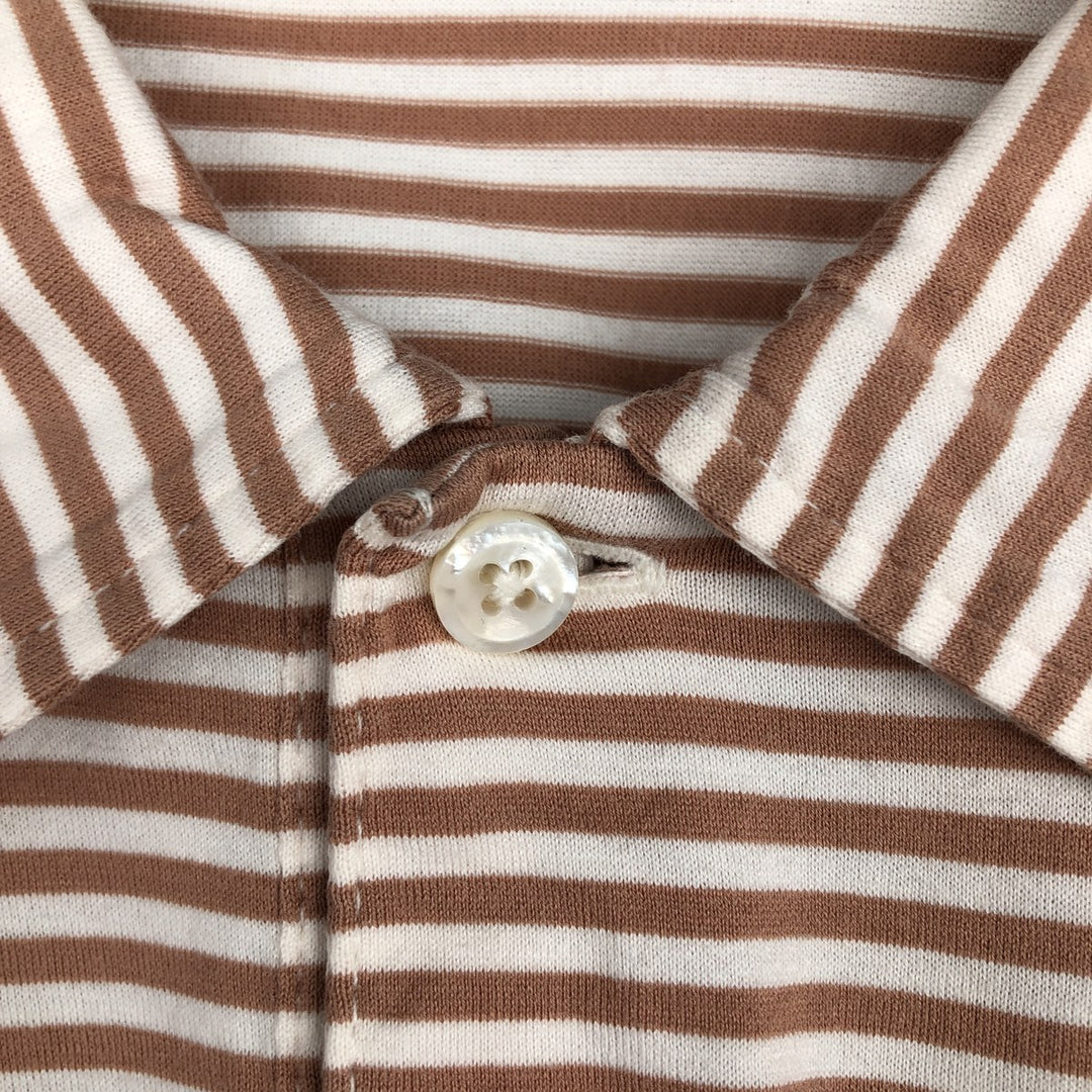 Ralph Lauren POLO by Ralph Lauren short sleeve striped polo shirt, men's size M Pima Cotton brown type Vintage Second Hand