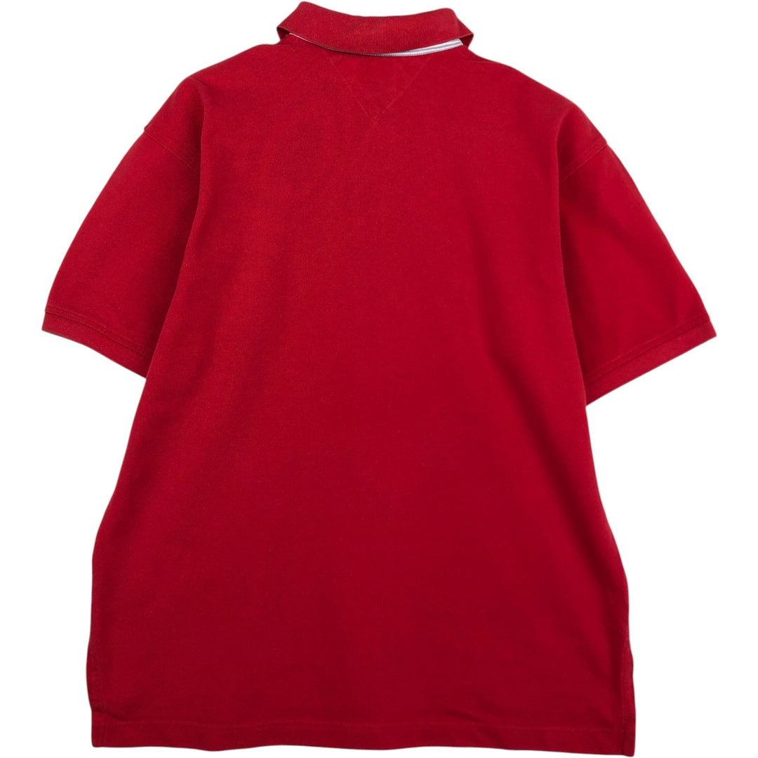 Tommy Hilfiger short-sleeved polo shirt, men's size M (approx.) cotton red type Vintage Second Hand