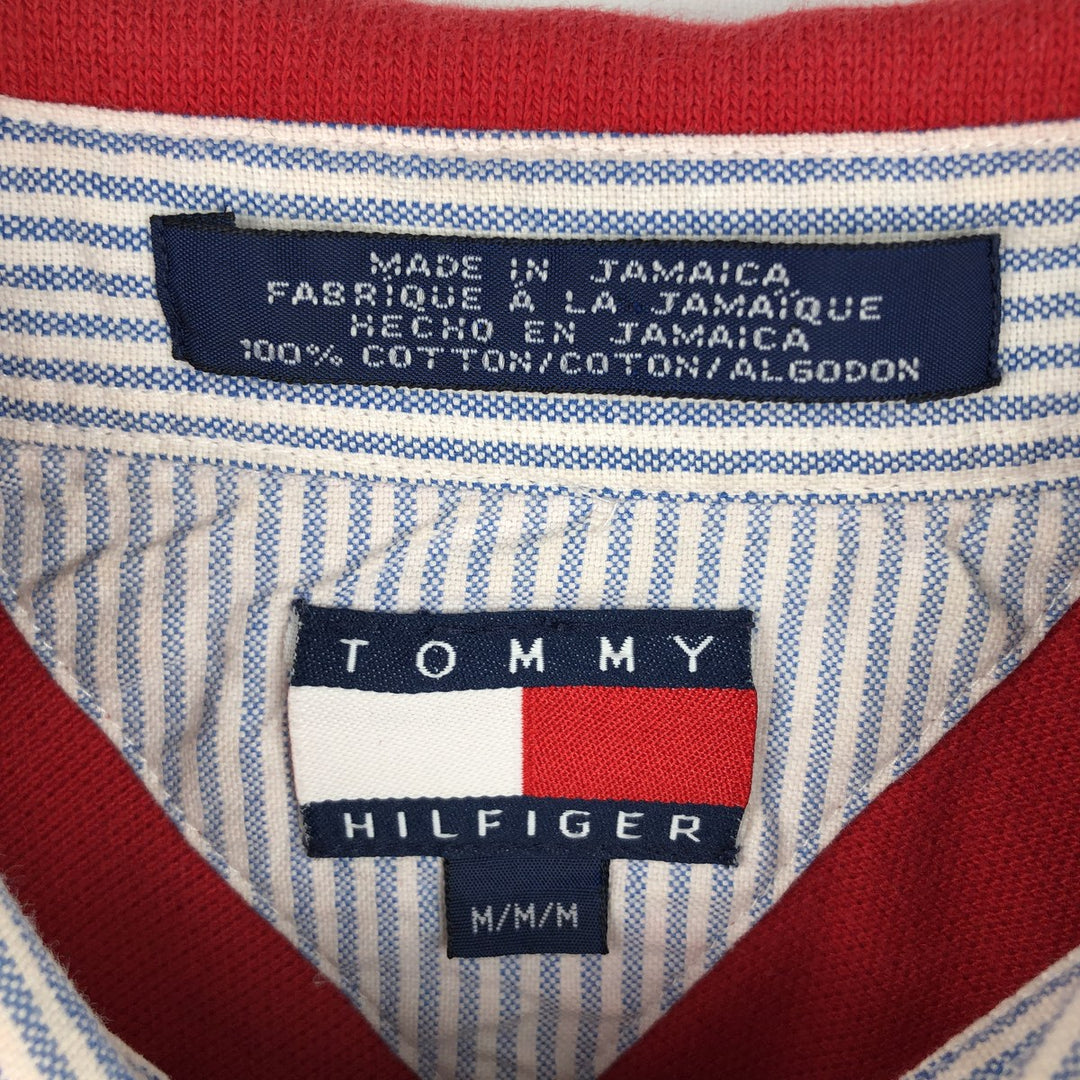 Tommy Hilfiger short-sleeved polo shirt, men's size M (approx.) cotton red type Vintage Second Hand