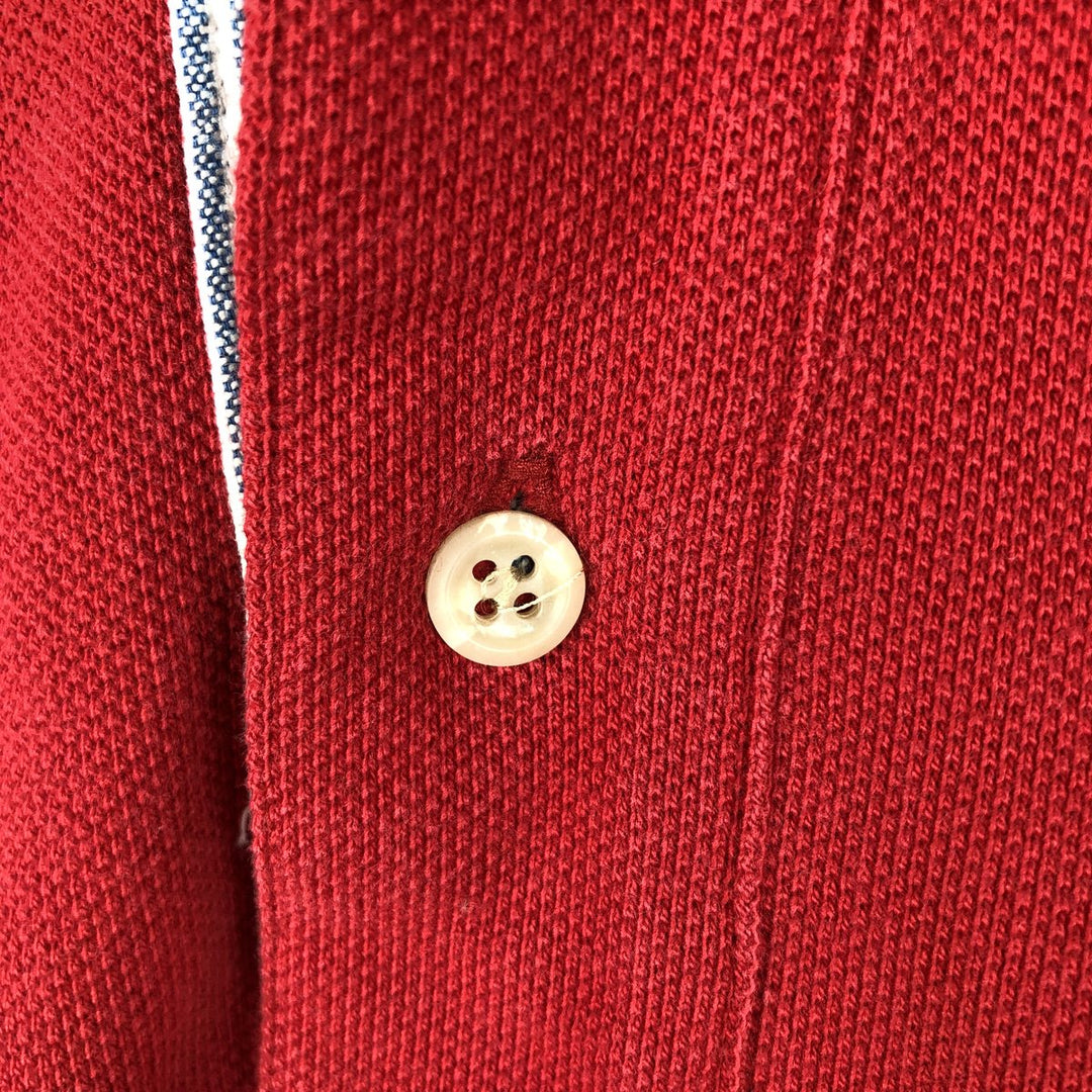 Tommy Hilfiger short-sleeved polo shirt, men's size M (approx.) cotton red type Vintage Second Hand