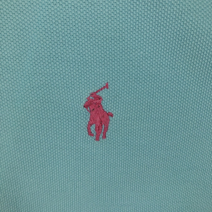 Ralph Lauren POLO by Ralph Lauren short sleeve polo shirt, men's XL size unclear turquoise blue Vintage Second Hand