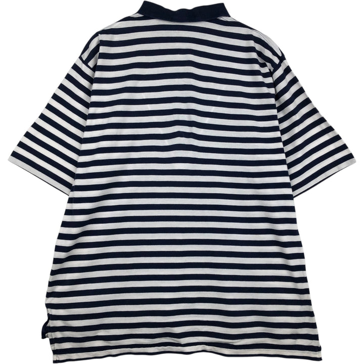 Ralph Lauren POLO GOLF Short Sleeve Striped Polo Shirt Men's XL cotton navy blue type Vintage Second Hand