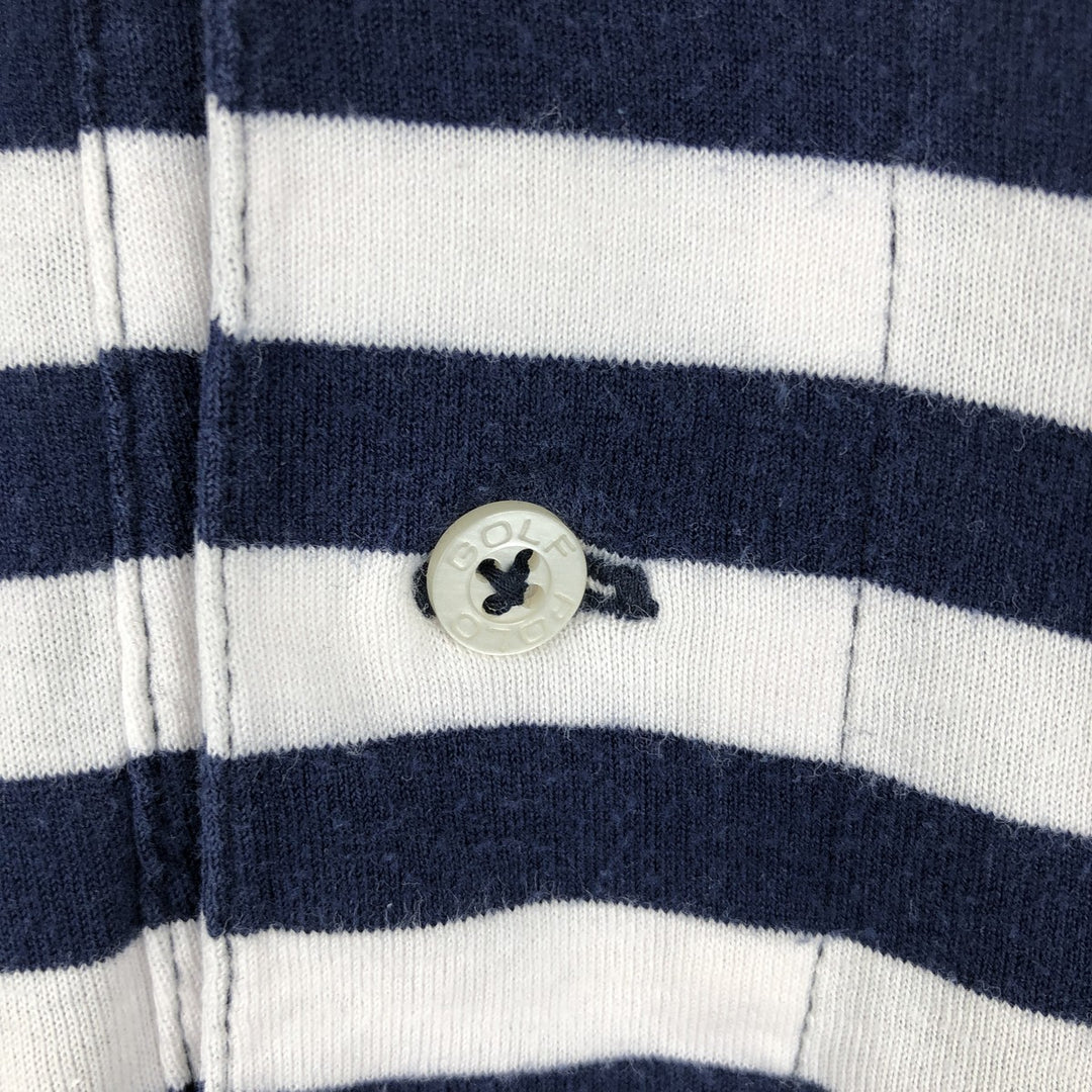 Ralph Lauren POLO GOLF Short Sleeve Striped Polo Shirt Men's XL cotton navy blue type Vintage Second Hand