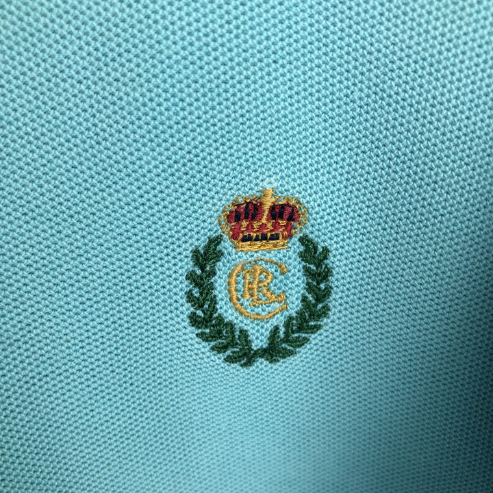 Ralph Lauren CHAPS Short-Sleeve Polo Shirt, Men's Size M (approx.) cotton turquoise blue Vintage Second Hand
