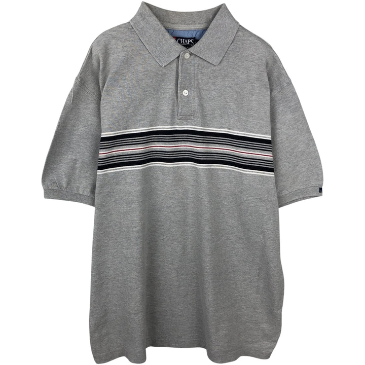 Ralph Lauren CHAPS short sleeve polo shirt, men's size L cotton gray type Vintage Second Hand
