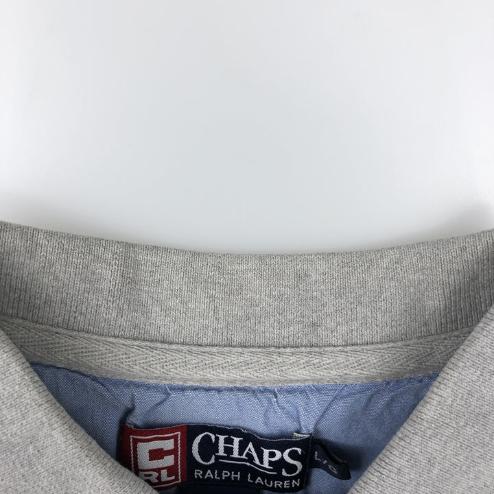 Ralph Lauren CHAPS short sleeve polo shirt, men's size L cotton gray type Vintage Second Hand