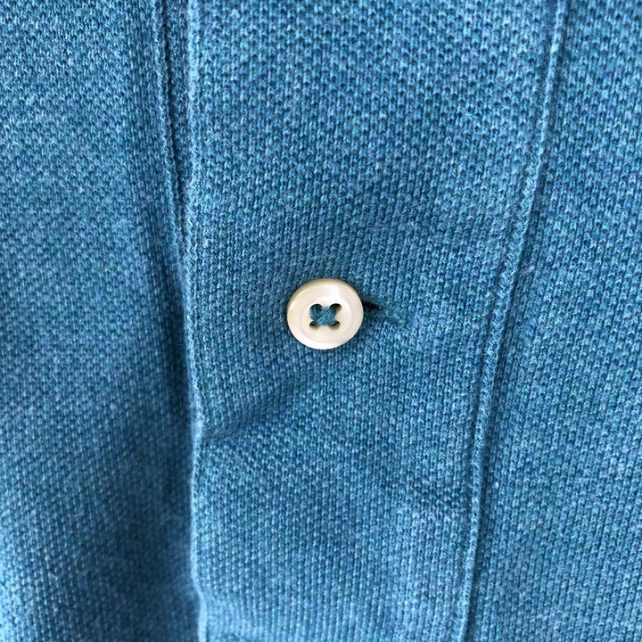 Ralph Lauren POLO by Ralph Lauren short sleeve polo shirt, men's size L cotton turquoise blue Vintage Second Hand