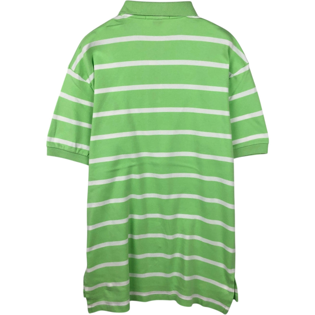 Ralph Lauren POLO by Ralph Lauren short sleeve striped polo shirt, men's size M cotton green type yellow green Vintage Second Hand