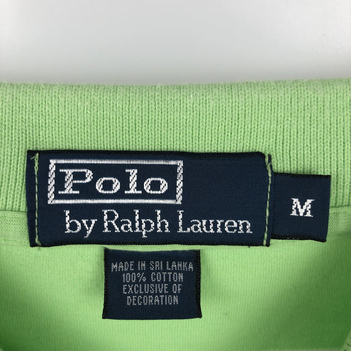 Ralph Lauren POLO by Ralph Lauren short sleeve striped polo shirt, men's size M cotton green type yellow green Vintage Second Hand