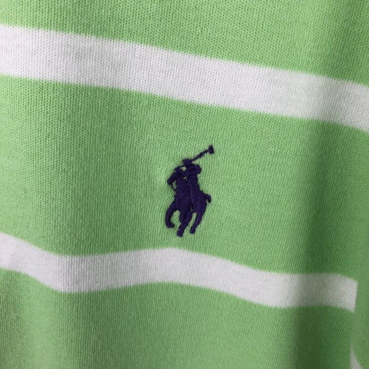 Ralph Lauren POLO by Ralph Lauren short sleeve striped polo shirt, men's size M cotton green type yellow green Vintage Second Hand