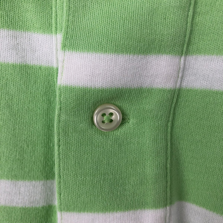 Ralph Lauren POLO by Ralph Lauren short sleeve striped polo shirt, men's size M cotton green type yellow green Vintage Second Hand
