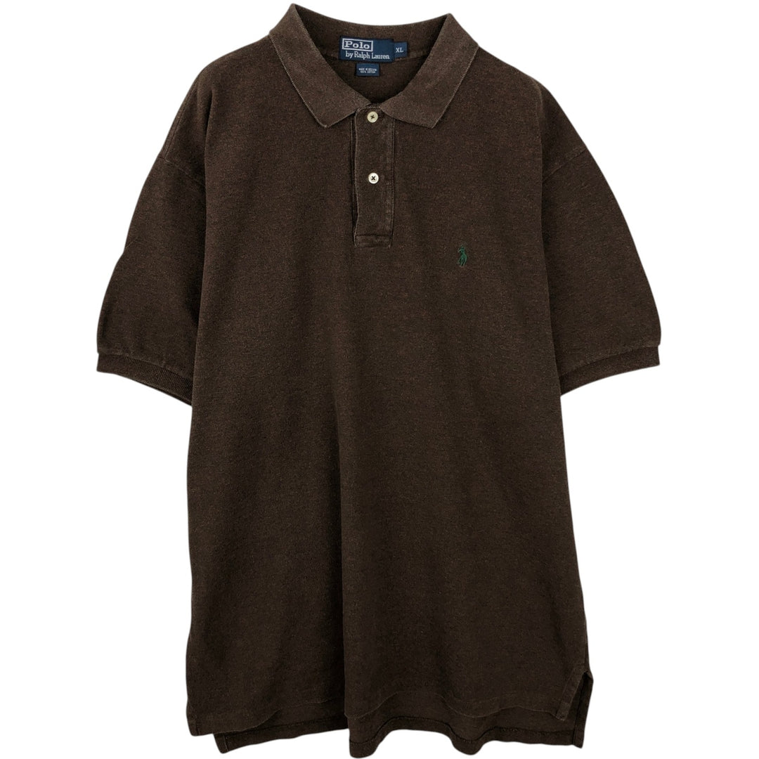 Ralph Lauren POLO by Ralph Lauren short sleeve polo shirt, men's XL size cotton brown type Vintage Second Hand