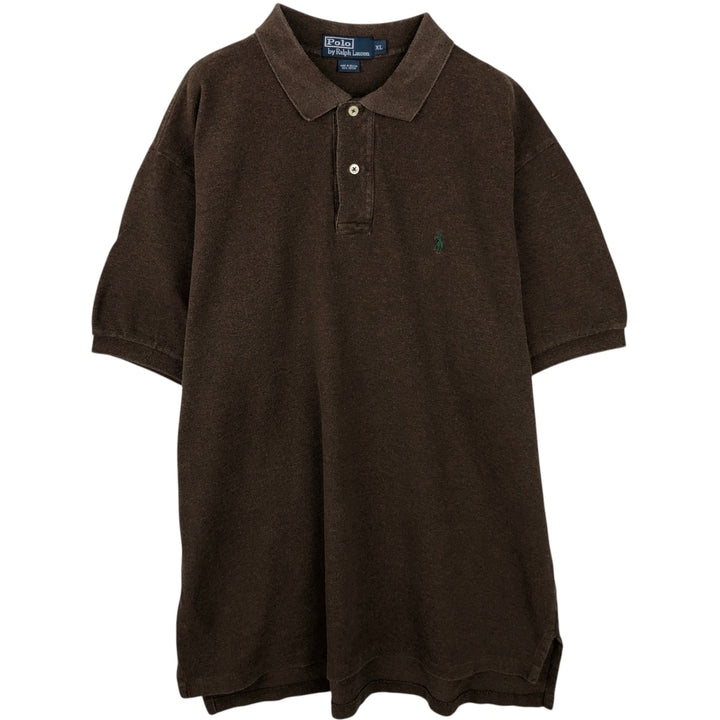 Ralph Lauren POLO by Ralph Lauren short sleeve polo shirt, men's XL size cotton brown type Vintage Second Hand