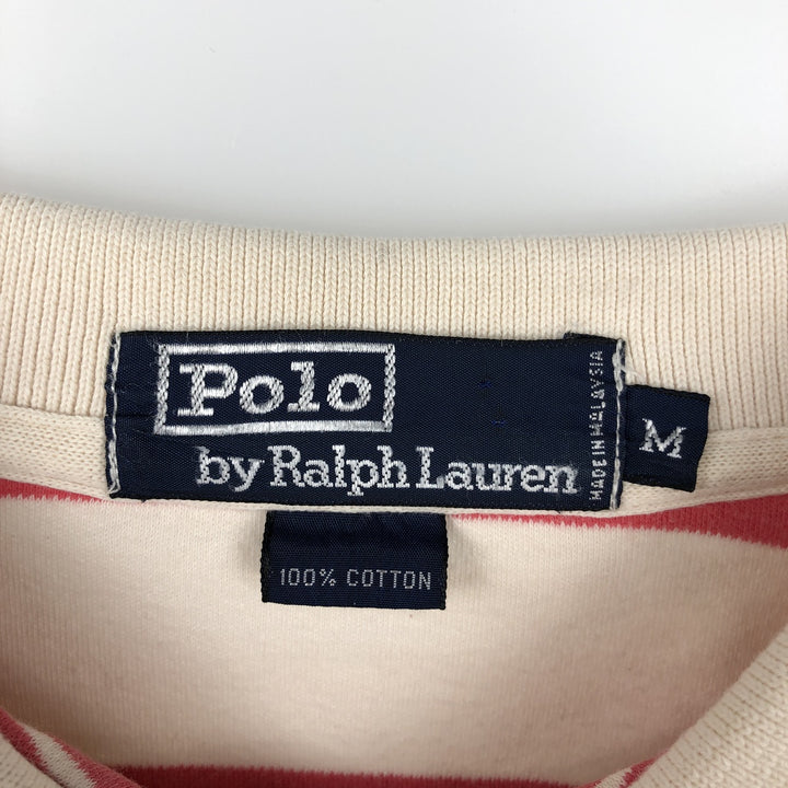 Ralph Lauren POLO by Ralph Lauren short sleeve striped polo shirt, men's size M cotton pink type Vintage Second Hand