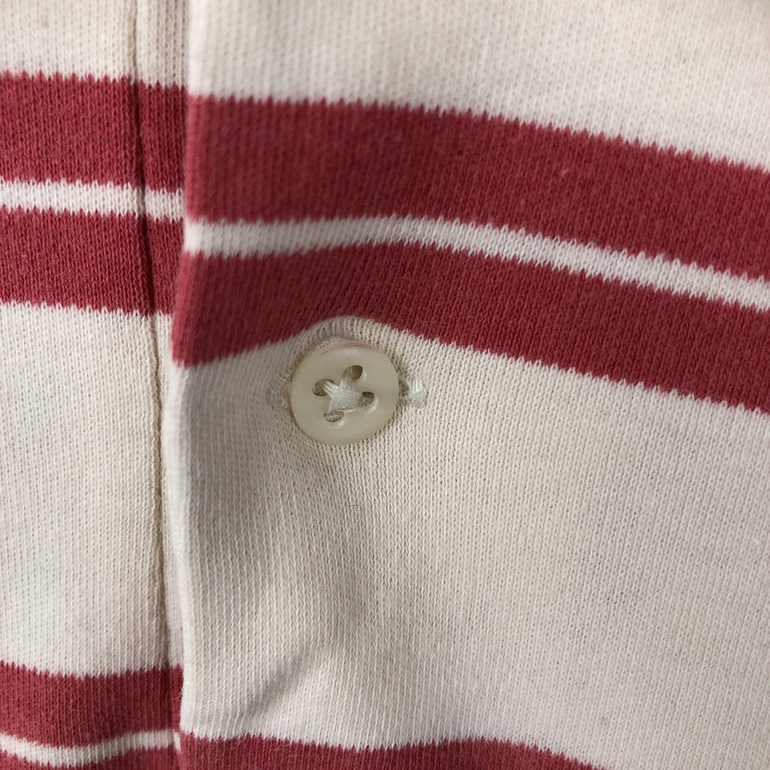 Ralph Lauren POLO by Ralph Lauren short sleeve striped polo shirt, men's size M cotton pink type Vintage Second Hand