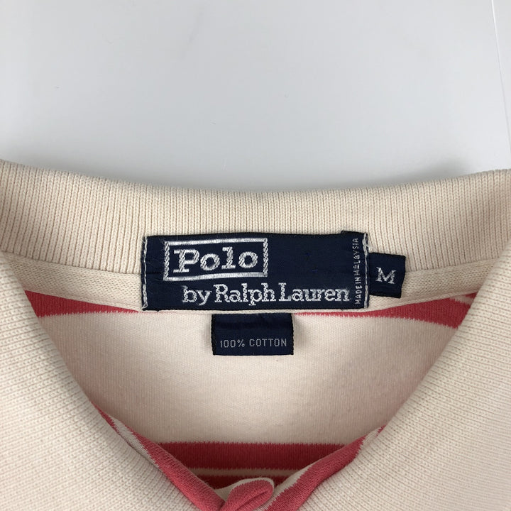 Ralph Lauren POLO by Ralph Lauren short sleeve striped polo shirt, men's size M cotton pink type Vintage Second Hand