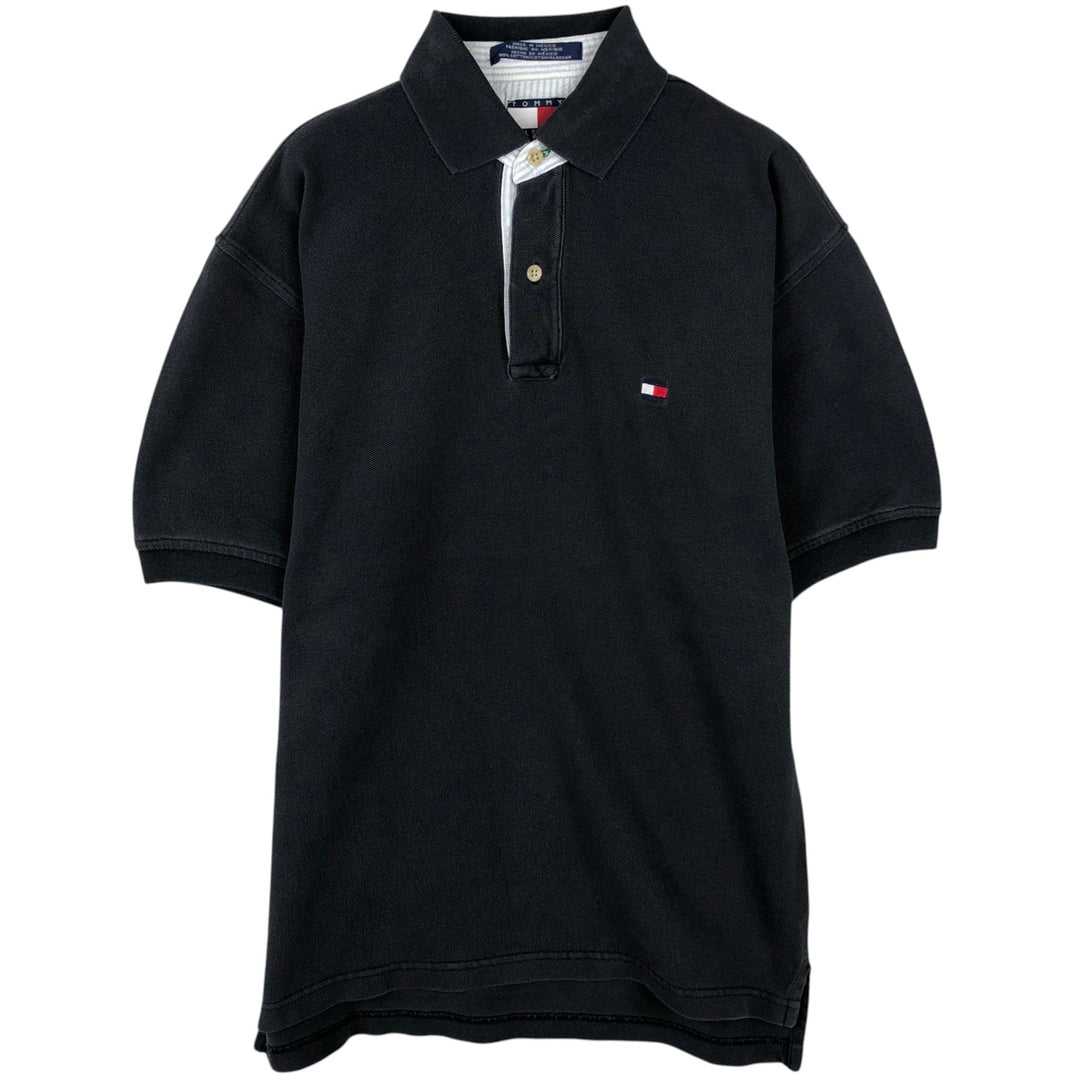 1990'S Tommy Hilfiger short-sleeved polo shirt, men's size S (approx.), vintage. cotton dark green Vintage Second Hand