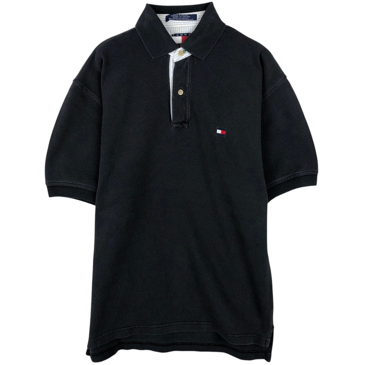 1990'S Tommy Hilfiger short-sleeved polo shirt, men's size S (approx.), vintage. cotton dark green Vintage Second Hand