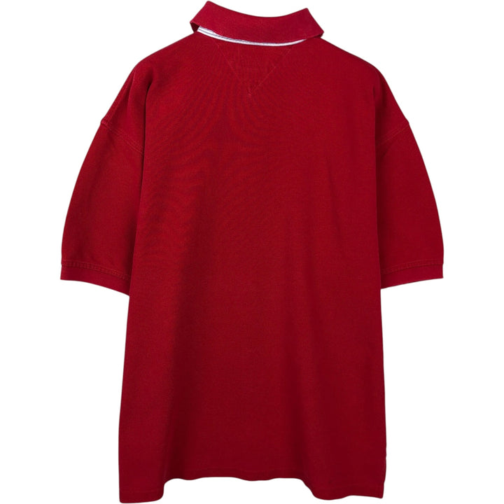 1990'S Tommy Hilfiger short-sleeved polo shirt, men's size M equivalent, vintage. cotton red type Vintage Second Hand