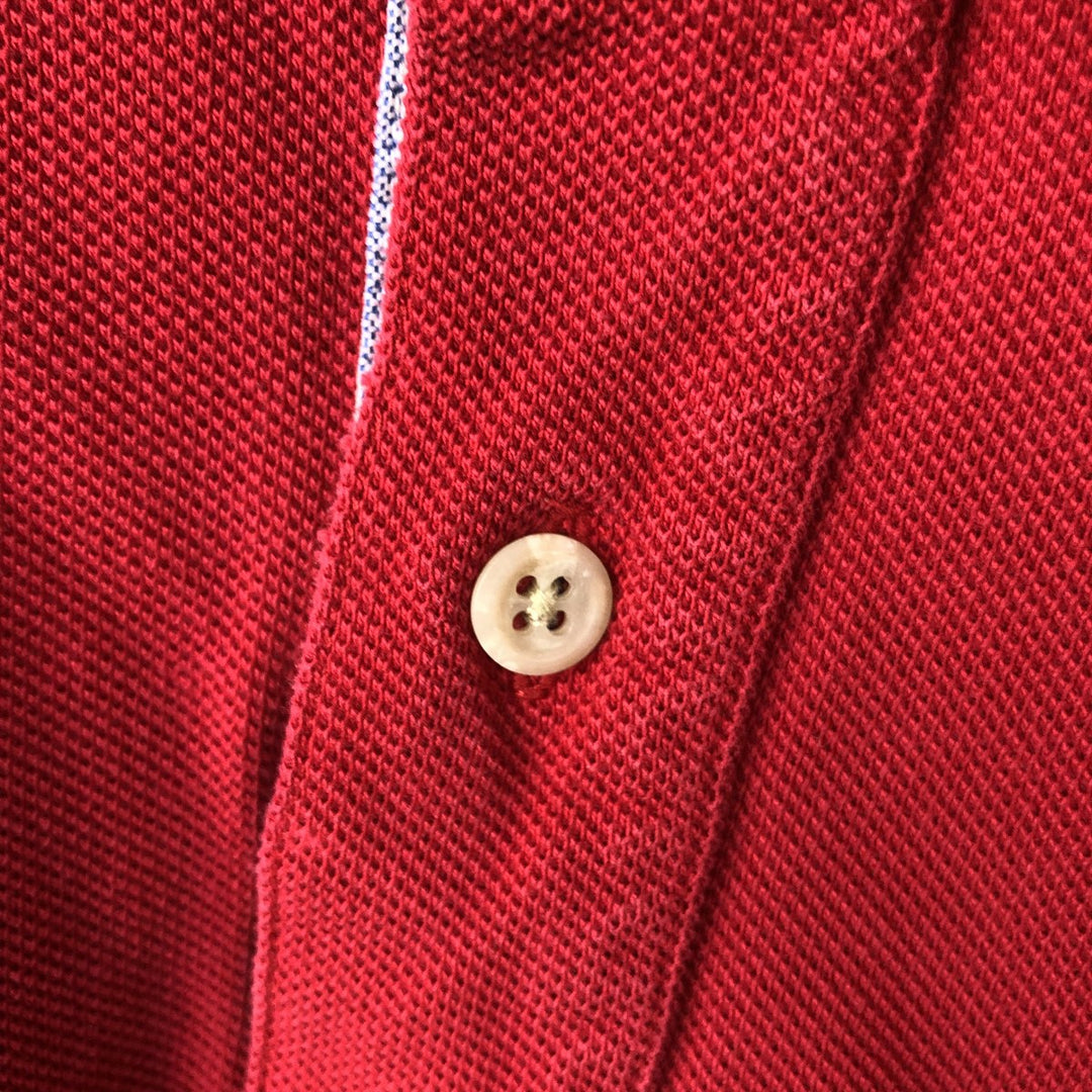 1990'S Tommy Hilfiger short-sleeved polo shirt, men's size M equivalent, vintage. cotton red type Vintage Second Hand