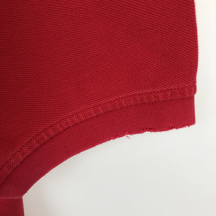 1990'S Tommy Hilfiger short-sleeved polo shirt, men's size M equivalent, vintage. cotton red type Vintage Second Hand